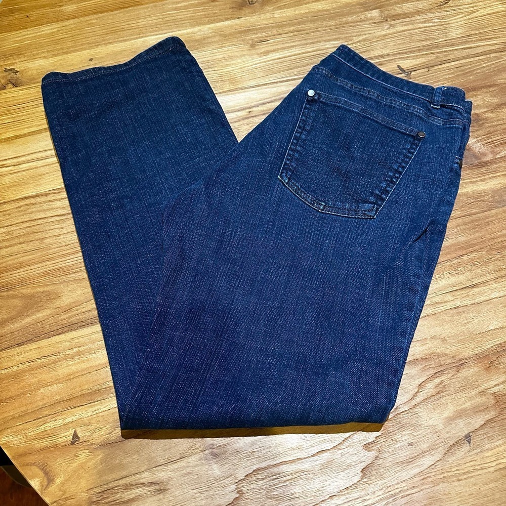 Eileen Fisher Women’s‎ Premium Cotton Stretch Denim Straight Leg Mid Rise Jeans